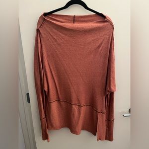 Free People - Women’s Large Long Sleeve Burnt Orange Sweater
